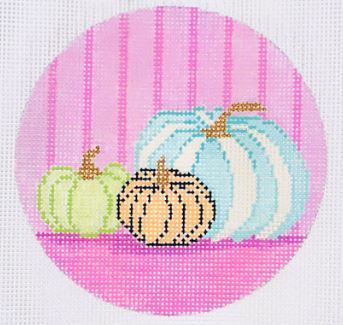 Hello Pumpkin Ornament - Pink Stripes