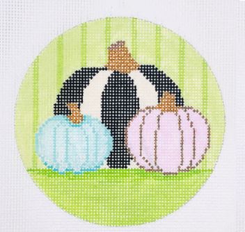 Hello Pumpkin Ornament - Green Stripes