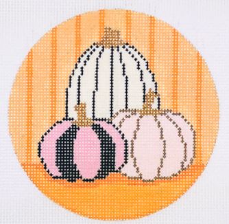 Hello Pumpkin Ornament - Orange Stripes