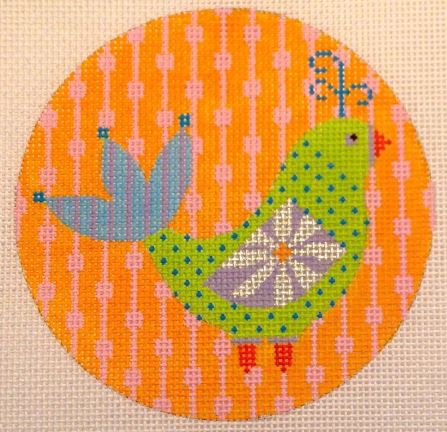 Mod Bird - Orange/Pink Pods Background
