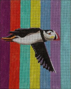 Tuttle Bag Insert - Puffin on Stripes