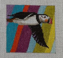 Puffin on Stripes