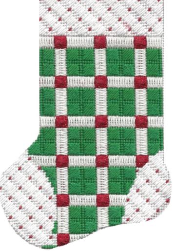 Green/White/Red Check Stocking