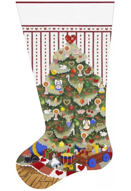 Heart Christmas Tree Stocking
