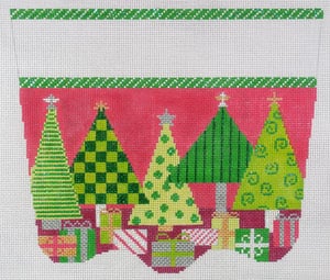 Oh Christmas Tree Stocking Cuff - Pink