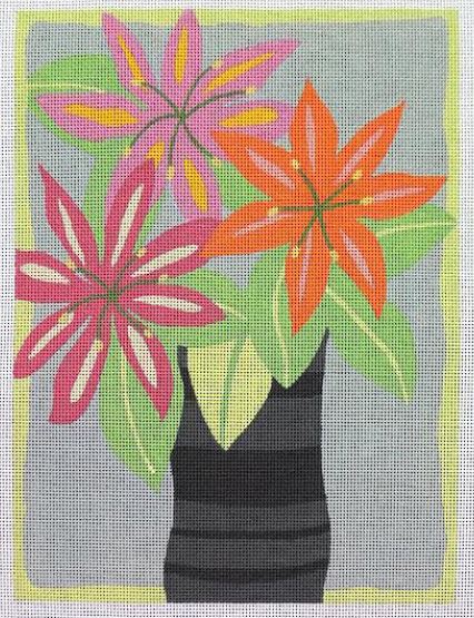 Black Vase/Flowers