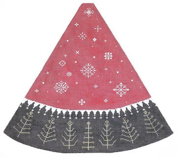 Folk Art Snowflake Pillar Tree 