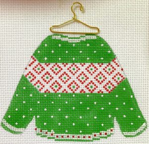 Sweater - Green Dotted w/Stitch Guide