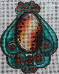 Green/Orange/Brown Brooch