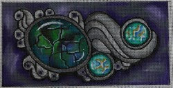 Silver/Green/Blue Brooch 
