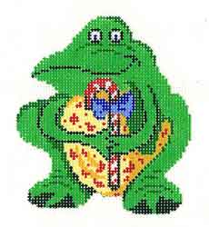 Frog w/Candy Cane