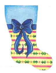 Mini Sock - Big Blue Bow