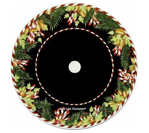 Candy Cane Tree Skirt - Black