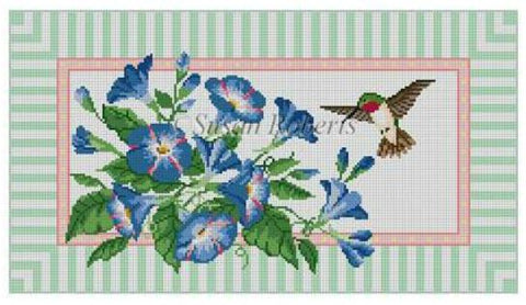 Morning Glories w/Hummingbird