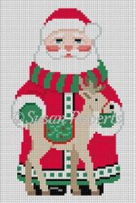 Red Coat Santa w/Reindeer 