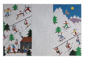 Ski Slope Scene Eyeglass Case