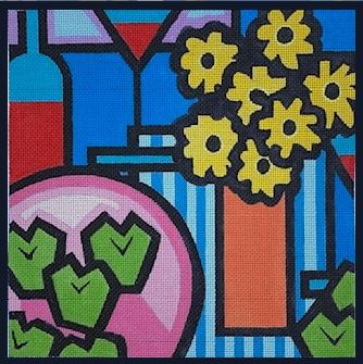 Wine Lemon and Flowers