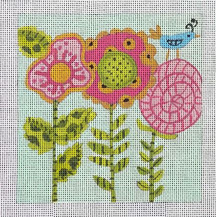 3 Flowers/Bird