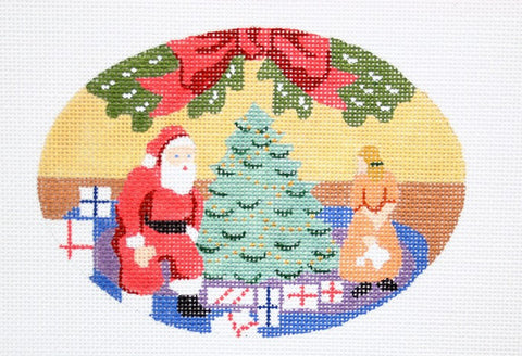 Santa Oval Ornament