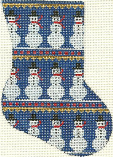 Snowman Minisock - Blue background