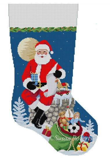 Santa at Work Table - Boy Stocking