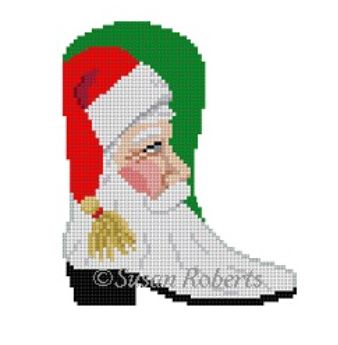 Santa Face Cowboy Boot