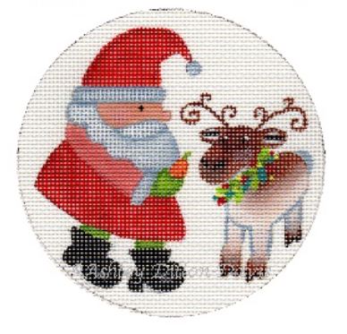 Santa Feeding Reindeer