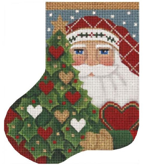 Holly Heart Santa Mini Sock