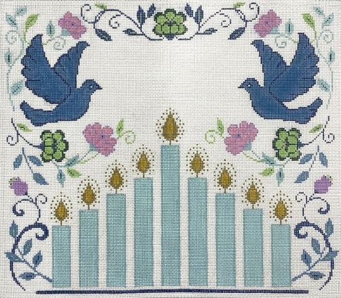 Doves and Menorah 