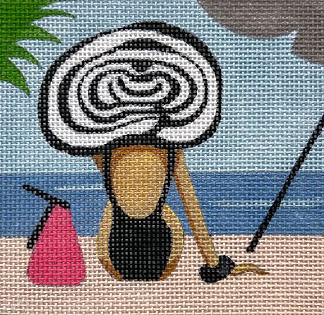 Girl in Black Bathing Suit
