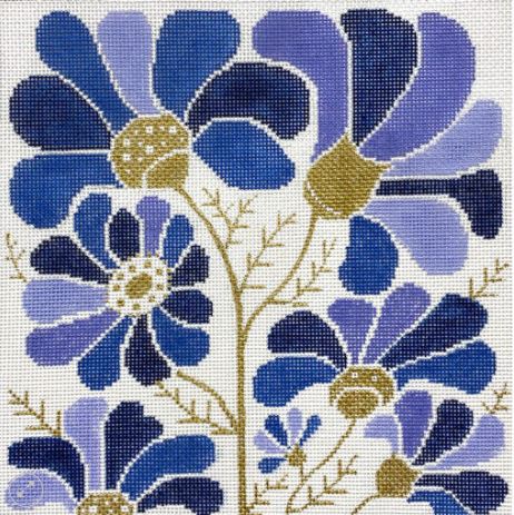Blue Modern Floral