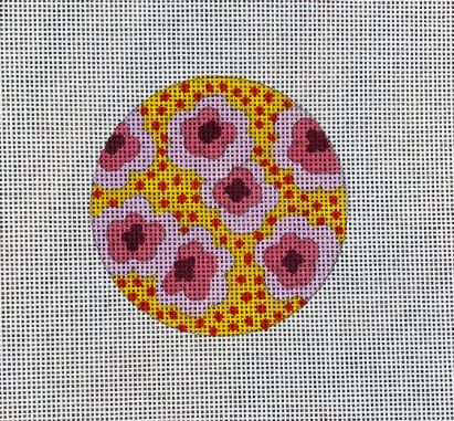 Pink Flowers/Orange Dots