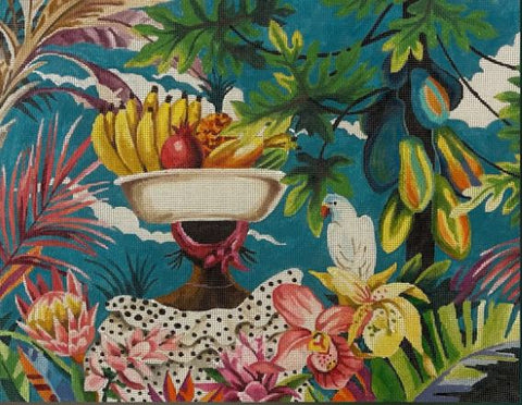 Chair Design -  Turquoise Tropical Floral